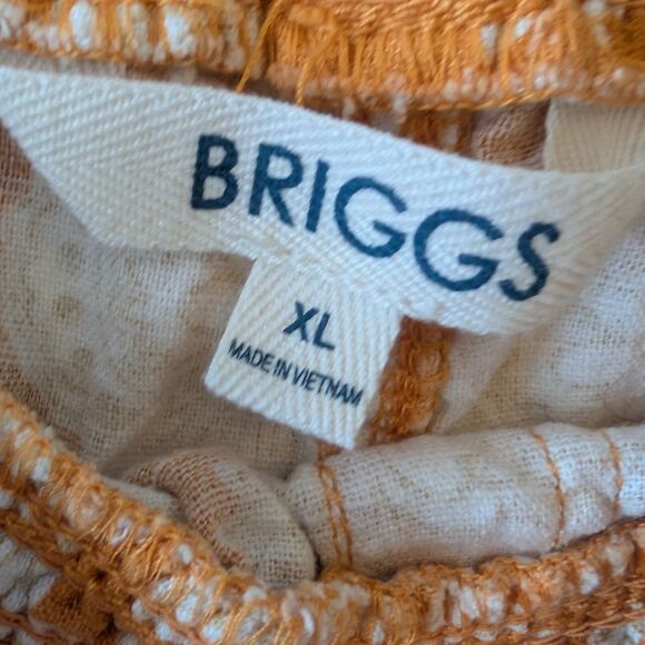 Briggs Ladies' Linen Blend Short Spring Floral Orange Size XL - Picture 7 of 8